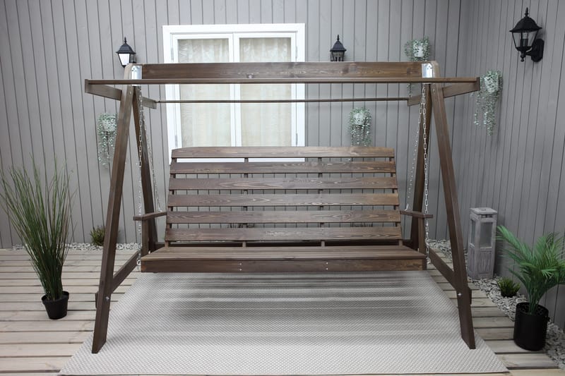 Pelle 3-Pers. Hængesofa uden tag - Brun - Havemøbler - Havesofaer & bænke - Hængesofaer