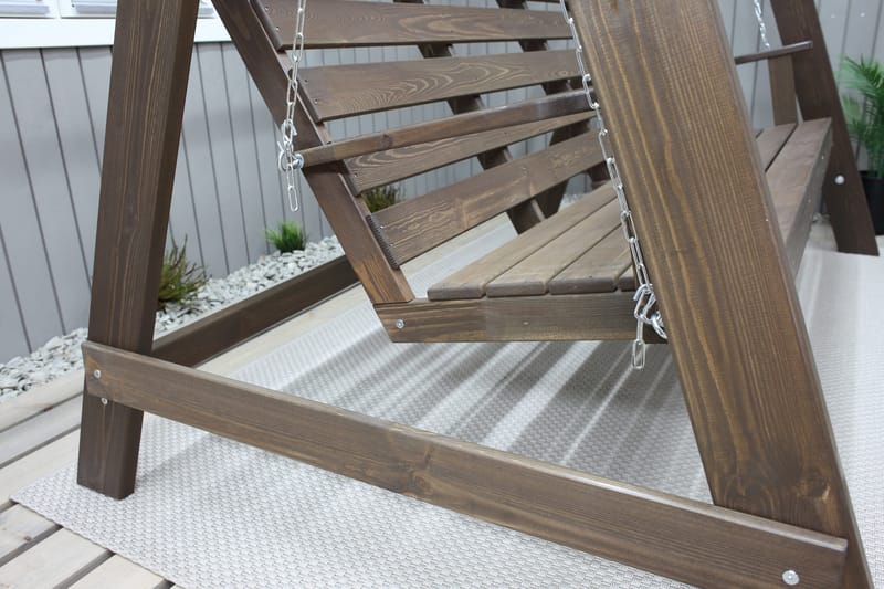 Pelle 3-Pers. Hængesofa uden tag - Brun - Havemøbler - Havesofaer & bænke - Hængesofaer