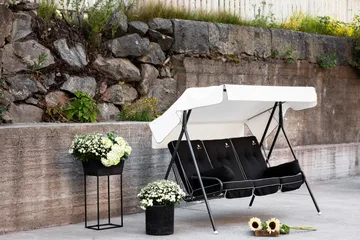 Suvi 71B-1 3-Pers. Hængesofa Grå/Sort - Varax - Havemøbler - Havesofaer & bænke - Hængesofaer