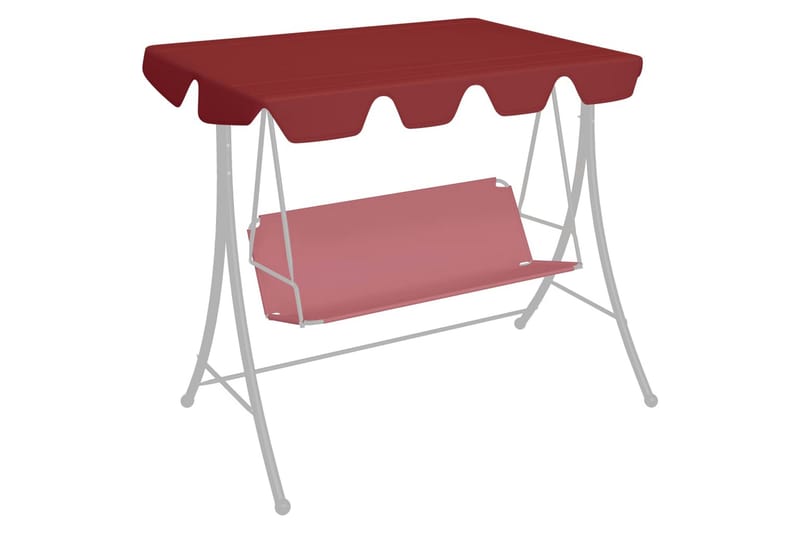 Udskiftelig baldakin til gyngesofa 192x147cm 270 g/m² vinrød - Rød - Havemøbler - Havesofaer & bænke - Hængesofaer - Hængesofa tag