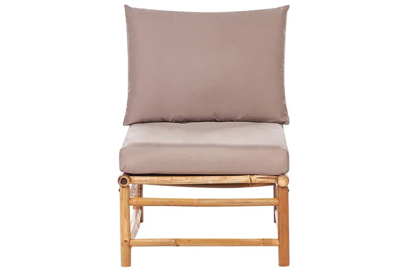 Hörnsoffa Beliani Cerreto Beige/ljust trä, 6-Sits Beige||Light wood - Havemøbler - Loungemøbler - Sofagrupper udendørs