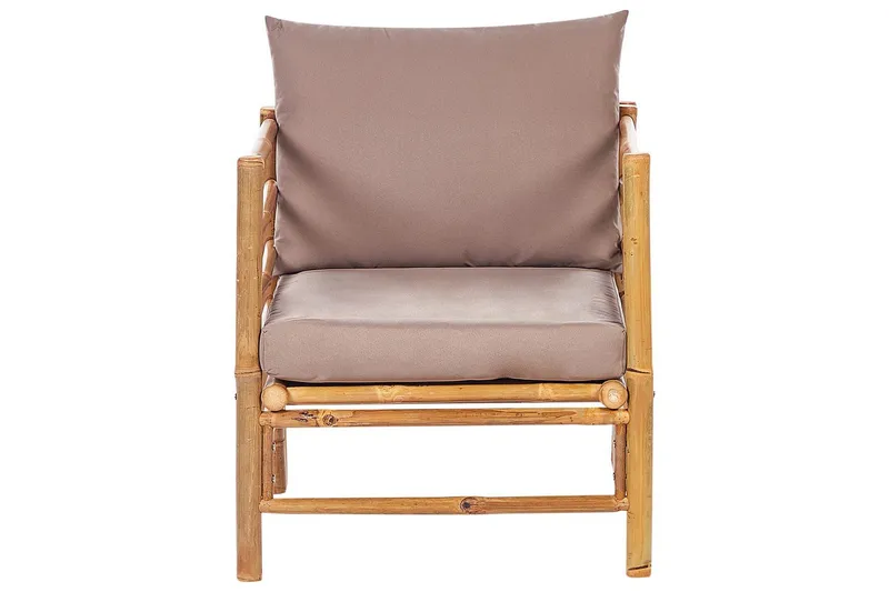 Hörnsoffa Beliani Cerreto Beige/ljust trä, 6-Sits Beige||Light wood - Havemøbler - Loungemøbler - Sofagrupper udendørs