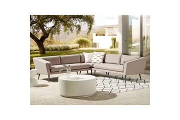Hörnsoffa Beliani Loretello Beige/grå Beige||Grey - Havemøbler - Havesofaer & bænke - Havesofaer