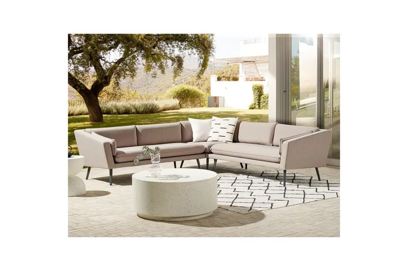 Hörnsoffa Beliani Loretello Beige/grå Beige||Grey - Havemøbler - Havesofaer & bænke - Havesofaer