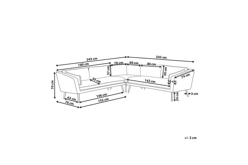Hörnsoffa Beliani Loretello Beige/grå Beige||Grey - Havemøbler - Havesofaer & bænke - Havesofaer