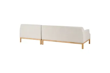 Hörnsoffa Beliani Sosjo Beige, ljust trä, Högervänd Beige||Light colored wood Right-faced - Møbler - Sofaer - Sofa med chaiselong