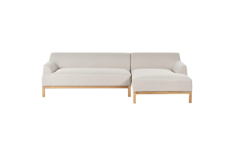 Hörnsoffa Beliani Sosjo Beige, ljust trä, Högervänd Beige||Light colored wood Right-faced - Møbler - Sofaer - Hjørnesofa - Hjørnesofa med chaiselong