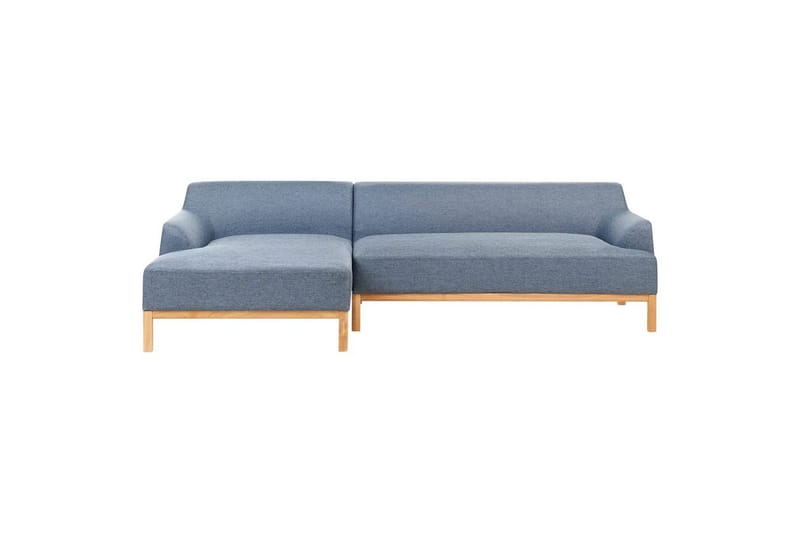 Hörnsoffa Beliani Sosjo Beige, ljust trä, Högervänd blue||Light colored wood Left-faced - Møbler - Sofaer - Hjørnesofa - Hjørnesofa med chaiselong