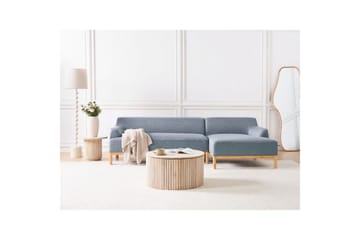 Hörnsoffa Beliani Sosjo Beige, ljust trä, Högervänd blue||Light colored wood Right-faced - Møbler - Sofaer - Sofa med chaiselong