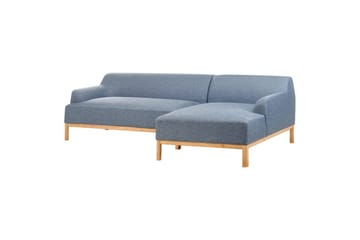 Hörnsoffa Beliani Sosjo Beige, ljust trä, Högervänd blue||Light colored wood Right-faced - Møbler - Sofaer - Sofa med chaiselong