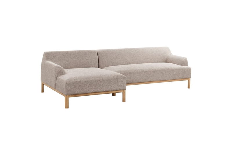 Hörnsoffa Beliani Sosjo Beige, ljust trä, Högervänd Brown||Light colored wood Left-faced - Møbler - Sofaer - Hjørnesofa - Hjørnesofa med chaiselong