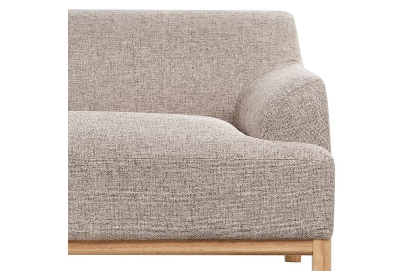 Hörnsoffa Beliani Sosjo Beige, ljust trä, Högervänd Brown||Light colored wood Left-faced - Møbler - Sofaer - Hjørnesofa - Hjørnesofa med chaiselong