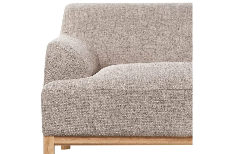 Hörnsoffa Beliani Sosjo Beige, ljust trä, Högervänd Brown||Light colored wood Right-faced - Møbler - Sofaer - Hjørnesofa - Hjørnesofa med chaiselong