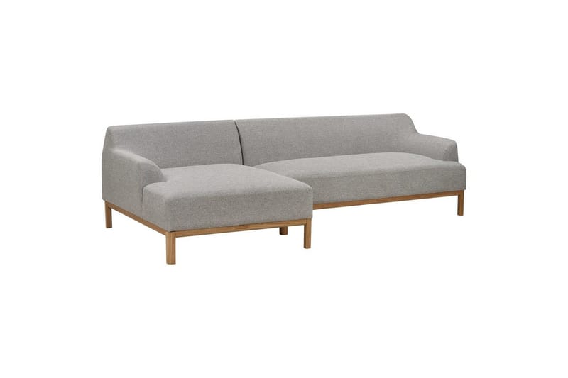 Hörnsoffa Beliani Sosjo Beige, ljust trä, Högervänd Grey||Light colored wood Left-faced - Møbler - Sofaer - Hjørnesofa - Hjørnesofa med chaiselong