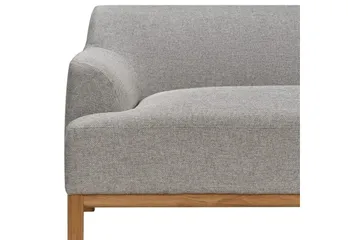 Hörnsoffa Beliani Sosjo Beige, ljust trä, Högervänd Grey||Light colored wood Right-faced - Møbler - Sofaer - Sofa med chaiselong