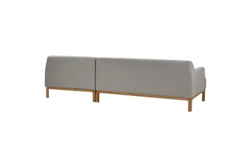 Hörnsoffa Beliani Sosjo Beige, ljust trä, Högervänd Grey||Light colored wood Right-faced - Møbler - Sofaer - Sofa med chaiselong