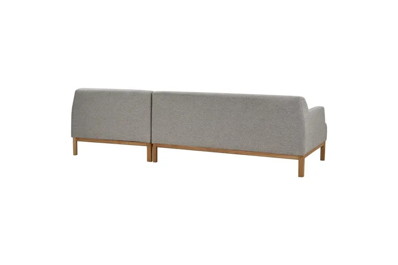 Hörnsoffa Beliani Sosjo Beige, ljust trä, Högervänd Grey||Light colored wood Right-faced - Møbler - Sofaer - Hjørnesofa - Hjørnesofa med chaiselong