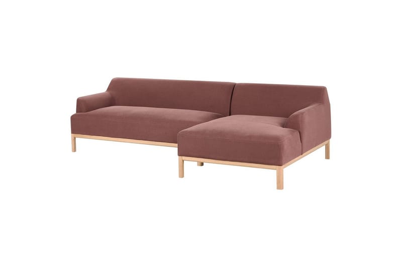 Hörnsoffa Beliani Sosjo Beige, ljust trä, Högervänd Red||Light colored wood Right-faced - Møbler - Sofaer - Hjørnesofa - Hjørnesofa med chaiselong