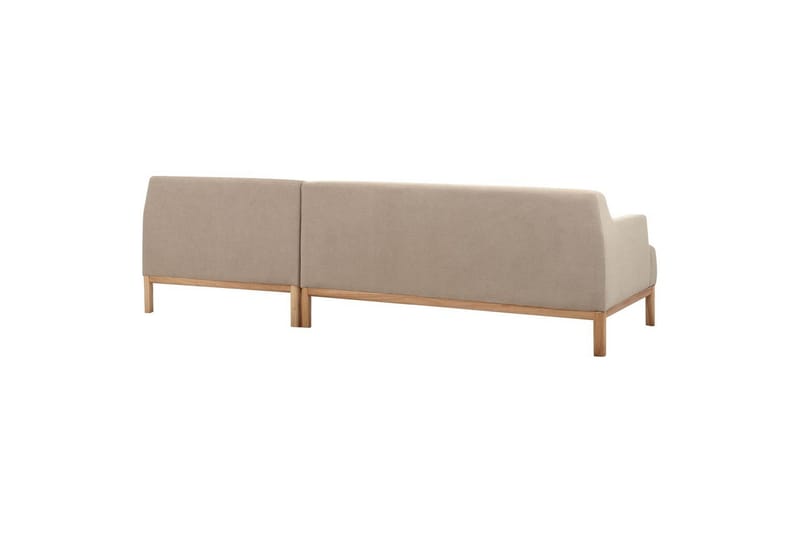 Hörnsoffa Beliani Sosjo Beige, ljust trä, Högervänd Taupe Right-faced - Møbler - Sofaer - Hjørnesofa - Hjørnesofa med chaiselong