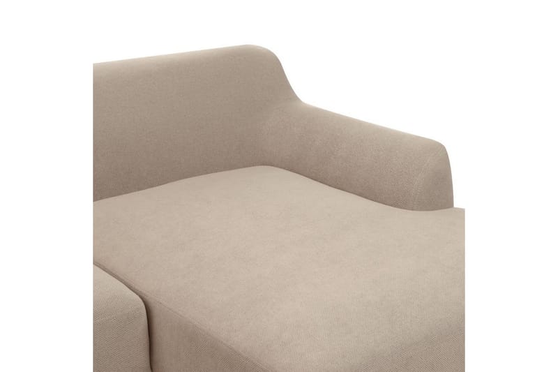 Hörnsoffa Beliani Sosjo Beige, ljust trä, Högervänd Taupe Right-faced - Møbler - Sofaer - Hjørnesofa - Hjørnesofa med chaiselong