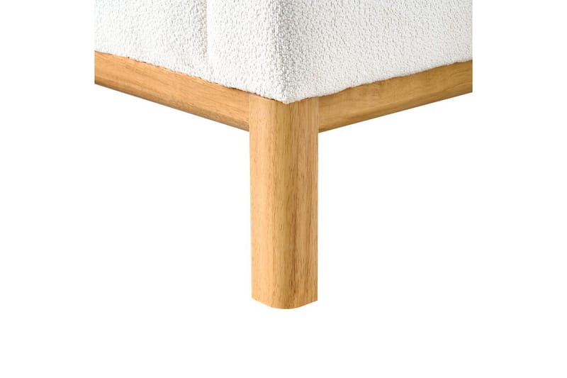 Hörnsoffa Beliani Sosjo Beige, ljust trä, Högervänd White||Light colored wood Left-faced - Møbler - Sofaer - Hjørnesofa - Hjørnesofa med chaiselong