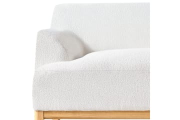 Hörnsoffa Beliani Sosjo Beige, ljust trä, Högervänd White||Light colored wood Right-faced - Møbler - Sofaer - Sofa med chaiselong