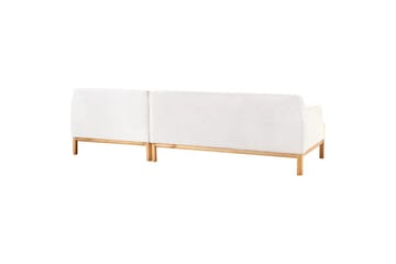 Hörnsoffa Beliani Sosjo Beige, ljust trä, Högervänd White||Light colored wood Right-faced - Møbler - Sofaer - Sofa med chaiselong