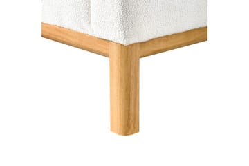 Hörnsoffa Beliani Sosjo Beige, ljust trä, Högervänd White||Light colored wood Right-faced - Møbler - Sofaer - Sofa med chaiselong