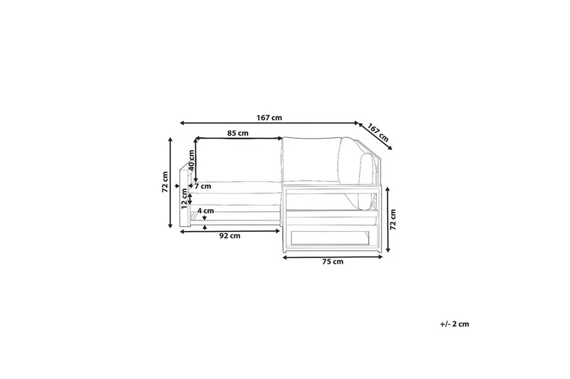 Hörnsoffa Beliani Timor Ljus trä/grått/beige, Ja Dark wood||Grey||Beige - Havemøbler - Havesofaer & bænke - Havesofaer