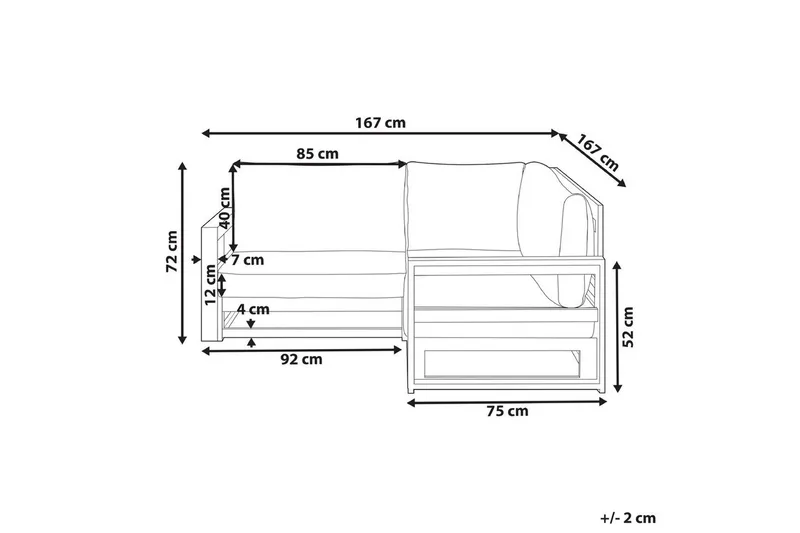 Hörnsoffa Beliani Timor Ljus trä/grått/beige, Ja Light wood||Grey||Beige - Havemøbler - Havesofaer & bænke - Havesofaer