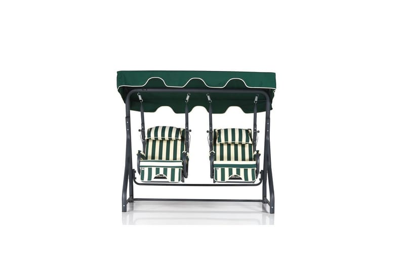 Have dobbelt gyngebord Bhika Hvid / Grøn / Sort, Hvid / Grøn / Sort