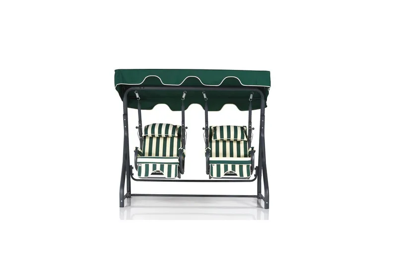 Have dobbelt gyngebord Bhika Hvid / Grøn / Sort, Hvid / Grøn / Sort