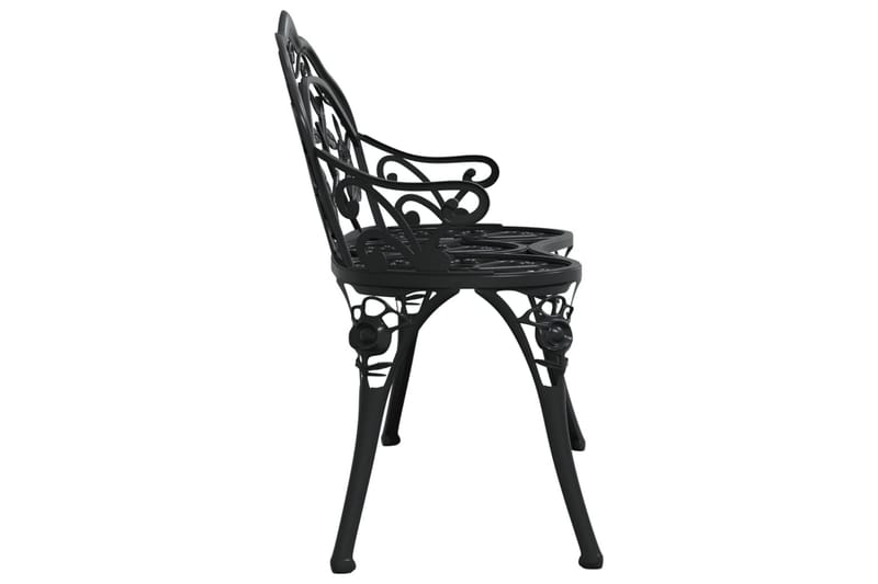 havebænk 100 cm støbt aluminium sort - Sort - Havemøbler - Havesofaer & bænke - Udendørs bænk & havebænk