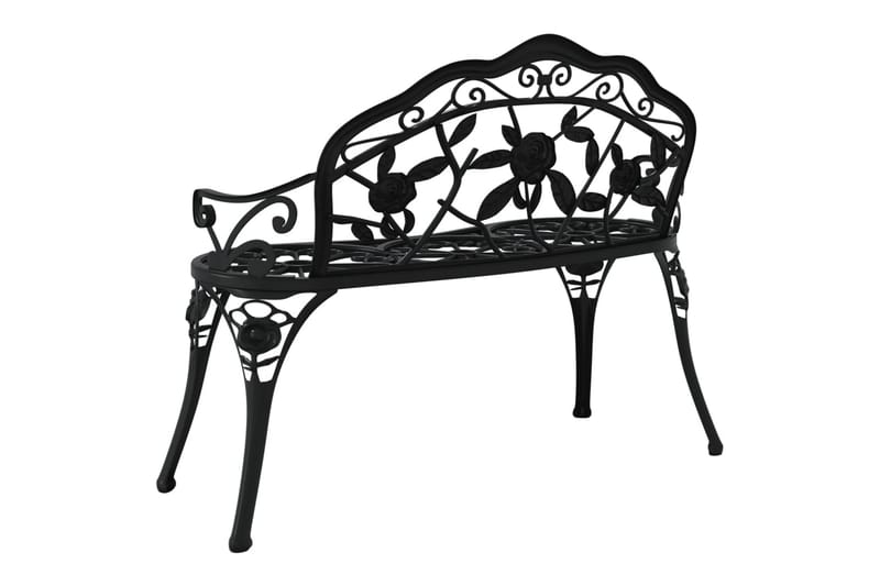 havebænk 100 cm støbt aluminium sort - Sort - Havemøbler - Havesofaer & bænke - Udendørs bænk & havebænk