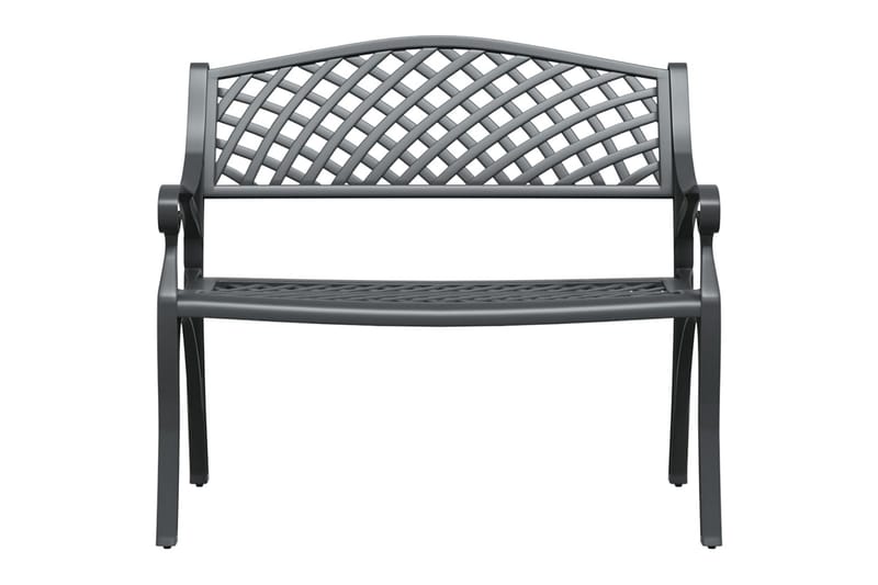 havebænk 102 cm støbt aluminium sort - Sort - Havemøbler - Havesofaer & bænke - Udendørs bænk & havebænk