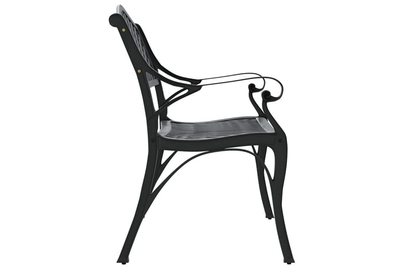 havebænk 102 cm støbt aluminium sort - Sort - Havemøbler - Havesofaer & bænke - Udendørs bænk & havebænk