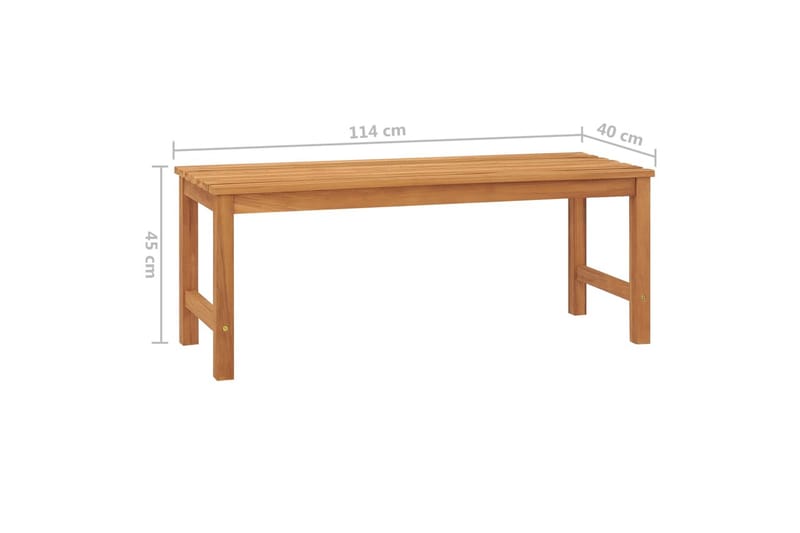 havebænk 114 cm massivt teaktræ - Brun - Havemøbler - Havesofaer & bænke - Udendørs bænk & havebænk