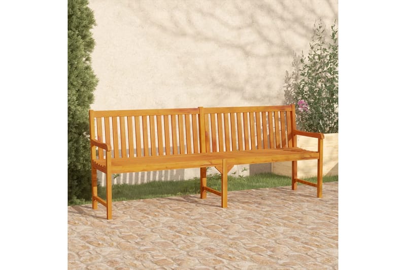 havebænk 219 cm massivt akacietræ - Brun - Havem�øbler - Havesofaer & bænke - Udendørs bænk & havebænk