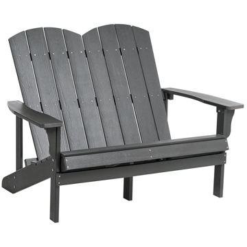 Havebænk Adirondack 125 cm - Grå - Havemøbler - Havesofaer & bænke - Udendørs bænk & havebænk