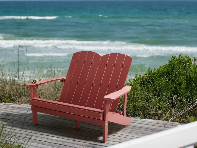 Havebænk Adirondack 125 cm - Rød - Havemøbler - Havesofaer & bænke - Udendørs bænk & havebænk