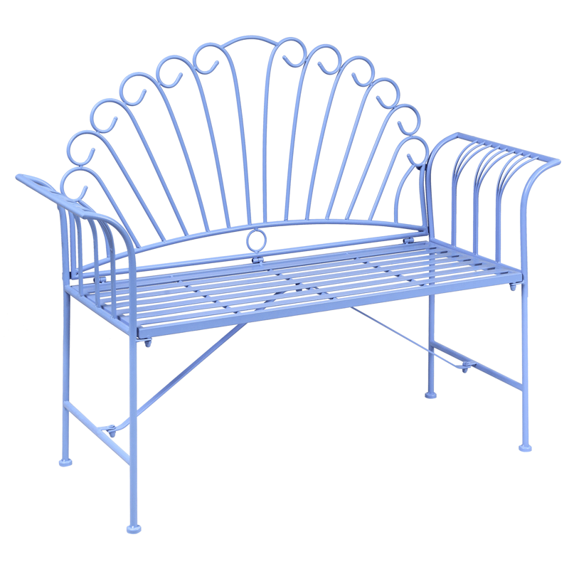 Havebænk Cavinia 125 cm Jern - Blå - Havemøbler - Havesofaer & bænke - Udendørs bænk & havebænk