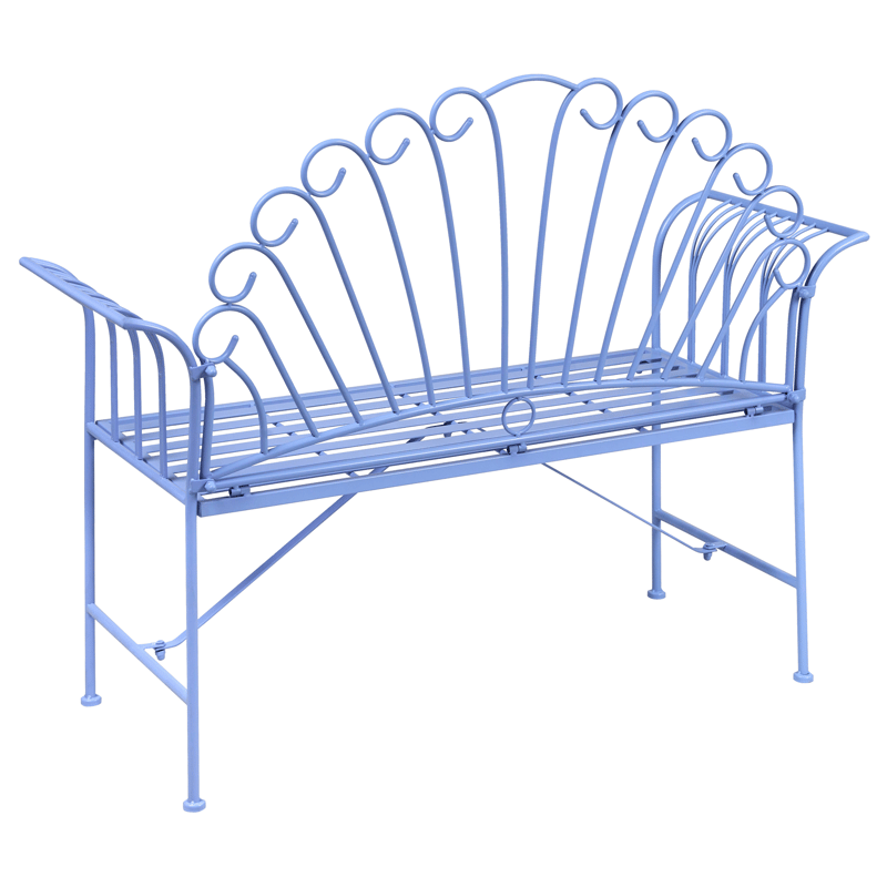 Havebænk Cavinia 125 cm Jern - Blå - Havemøbler - Havesofaer & bænke - Udendørs bænk & havebænk