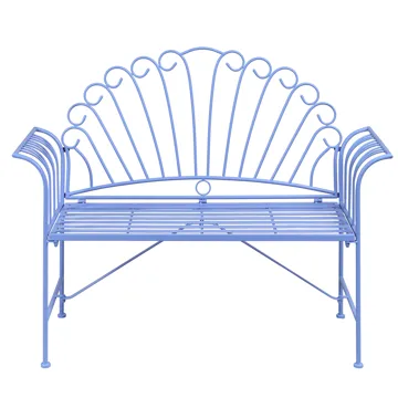 Havebænk Cavinia 125 cm Jern - Blå - Havemøbler - Havesofaer & bænke - Udendørs bænk & havebænk