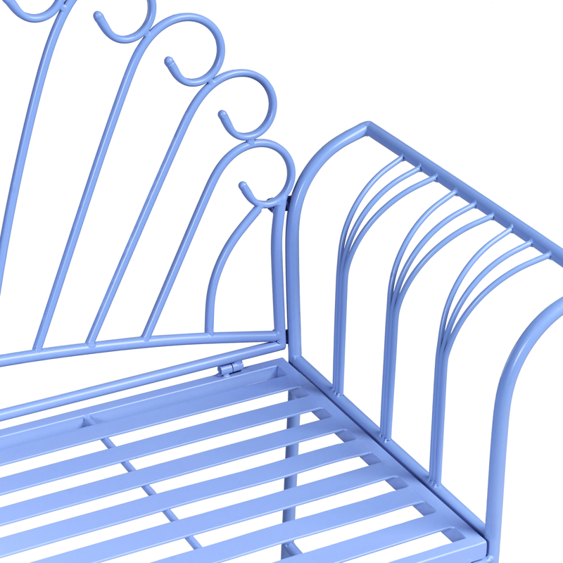 Havebænk Cavinia 125 cm Jern - Blå - Havemøbler - Havesofaer & bænke - Udendørs bænk & havebænk