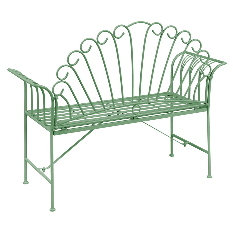 Havebænk Cavinia 125 cm Jern - Grøn - Havemøbler - Havesofaer & bænke - Udendørs bænk & havebænk