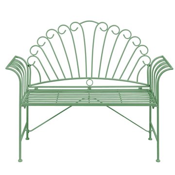 Havebænk Cavinia 125 cm Jern - Grøn - Havemøbler - Havesofaer & bænke - Udendørs bænk & havebænk