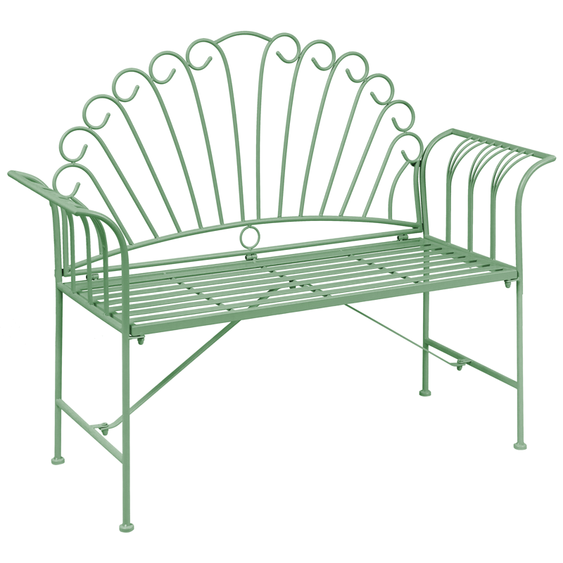 Havebænk Cavinia 125 cm Jern - Grøn - Havemøbler - Havesofaer & bænke - Udendørs bænk & havebænk