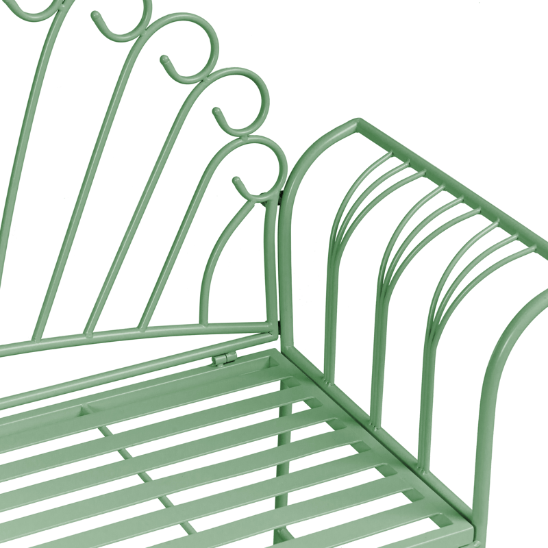 Havebænk Cavinia 125 cm Jern - Grøn - Havemøbler - Havesofaer & bænke - Udendørs bænk & havebænk