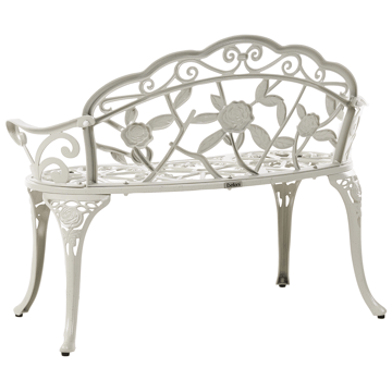 Havebænk Piura 88 cm Aluminium - Hvid - Havemøbler - Havesofaer & bænke - Udendørs bænk & havebænk