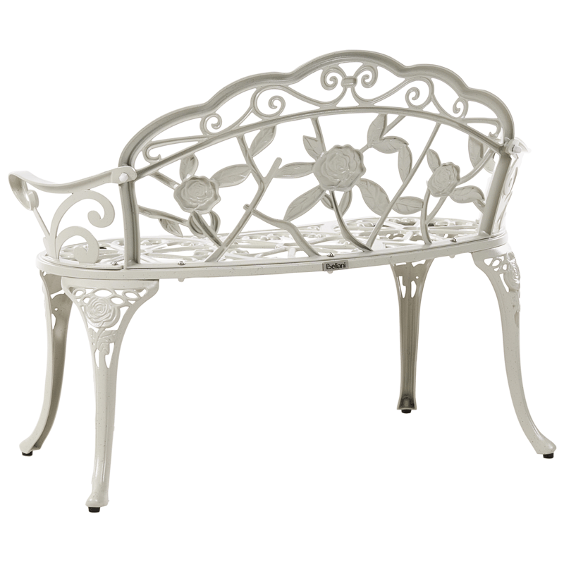 Havebænk Piura 88 cm Aluminium - Hvid - Havemøbler - Havesofaer & bænke - Udendørs bænk & havebænk